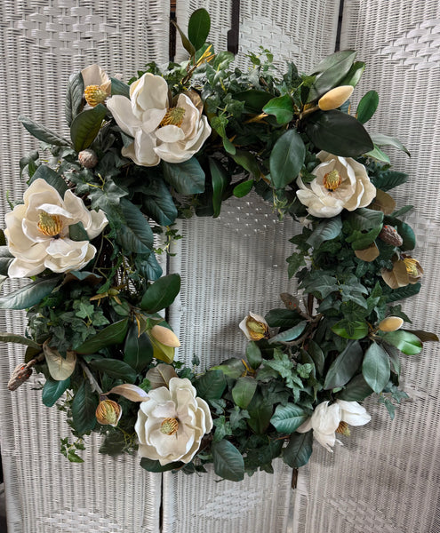XL Faux Magnolia Wreath