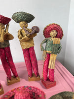 13-Piece Vintage Woven Straw Mexican Folk Art Mariachi Band