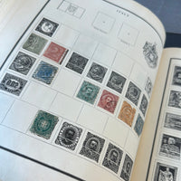 (B) 1937 Modern Postage Stamp Album 1/4 Filled with Stamps