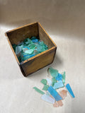 Small Wooden Box With Assorted Seaglass