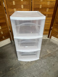 Sterilite White Plastic Drawers with Optional Casters