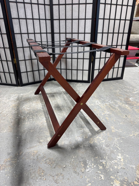 Slim Dark Wooden Folding Luggage Rack