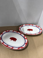 Williams-Sonoma Red White And Blue Pig Platter // 2 Sets Available // *** PRICED INDIVIDUALLY ***