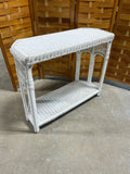 White Wicker Console