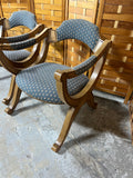 Drexel Esperanto Curule-Style Pair of Arm Chairs, Sit Low/Note seat height of 15"