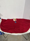 Red Canvas Ruffled Tree Skirt With Tags