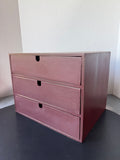 Brown Painted Wooden 3-Drawer Storage Unit