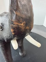 Large Painted Leather Vintage Elephant AS IS (READ DESCRIPTION CAREFULLY)