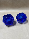 Pair Of Cobalt Blue Rock Candle Votives
