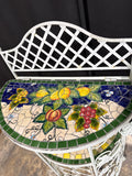 Outdoor White Metal Mosaic Wine Rack Bar Console Table