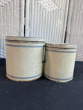 Pair of Empeco Rustic Antique Metal Lidded Canisters
