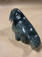 Handcarved Soapstone Walrus Signed By Artist