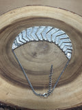 Silver & Blue Enamel Statement Bib Necklace