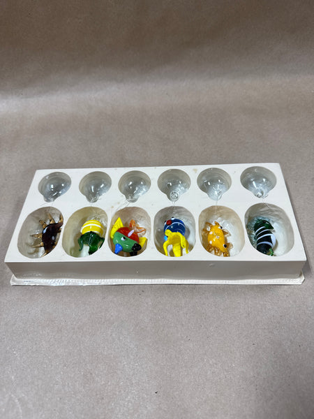 (B) Set Of 6 Floating Glass Aquatic Animal Aquarium Decorations