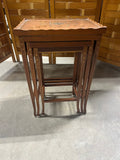 Petite Vintage Nesting Tables with Glass