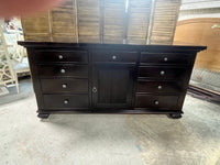 Black Shutter Style Triple Dresser, Ligna Furniture Made in Indonesia