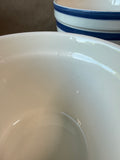 Set Of 3 Blue And White Striped Bowls