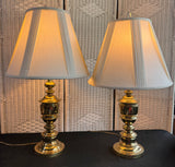 Pair of Large Vintage Brass 3-Way Table Lamps (WORKS)