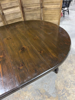 Dark Wood Tone Sturdy Dining Table, NO CHAIRS, with 2 Leaves