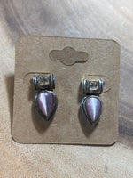 Silver Tone/Pink Earrings