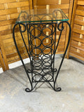 Metal Wine Rack with Glass Top