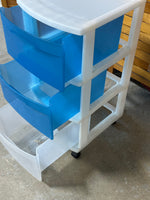 Plastic Three Drawer Storage on Casters