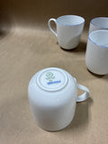 Royal Copenhagen Fluted Blue Rim First Quality Coffee Mugs #491 - Set Of 4 (D)
