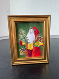 Gilt Framed Folk Style Santa Print
