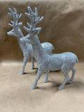 Glitter Pair Of Reindeer Ornaments