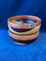 Small Artisan Inlayed Wooden Bowls (2)