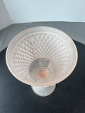 Indiana Glass Company Diamond Point Pink Satin Glass Chalice Vase