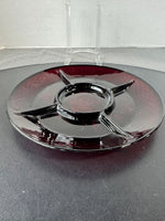 (C) Luminarc France Cristal d’Arques Ruby Red Divided Dish