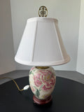 Asian Inspired Pink Peony Ceramic Accent Lamp (WORKS)