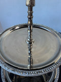 Globe Exports Corporation India 2 Tier Silver Tone Deer Server with Rhinestone Accents