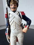 Grenadier a Pied de la Garde Van Gerdinge Sitzendorf Porcelain French Soldier with Wooden Base & Box
