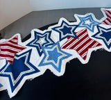 Stars & Stripes Embroidered Patriotic Table Runner