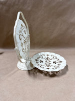 3 Tier Folding Metal Server Tray Scalloped Metal