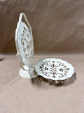 3 Tier Folding Metal Server Tray Scalloped Metal