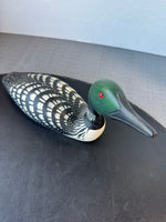 (A) Wooden Wildlife Kennebunk Maine Dawn C. Ellison Signed Loon Duck Decoy