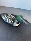 (A) Wooden Wildlife Kennebunk Maine Dawn C. Ellison Signed Loon Duck Decoy