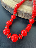 Red Vintage Beaded Necklace