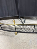 Brass And Black Metal Footed Fireplace Fender