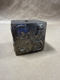 Silver Plate Cube ABC Piggy Bank