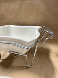 Godinger Sienna Angled White Chafing Dish With Holder
