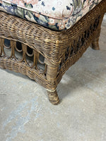 Wicker Ottoman with Cushion