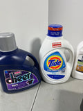 Cleaning Lot F.  Most bottles at least half full