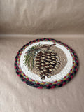 Holiday Pine Cone Braided Trivet