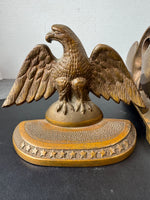 Pair of Antique James Graham 13 Star Solid Bronze Eagle Bookends