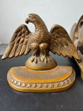 Pair of Antique James Graham 13 Star Solid Bronze Eagle Bookends