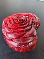 Pier 1 India Carved Soapstone Red Roses Heart Paperweight